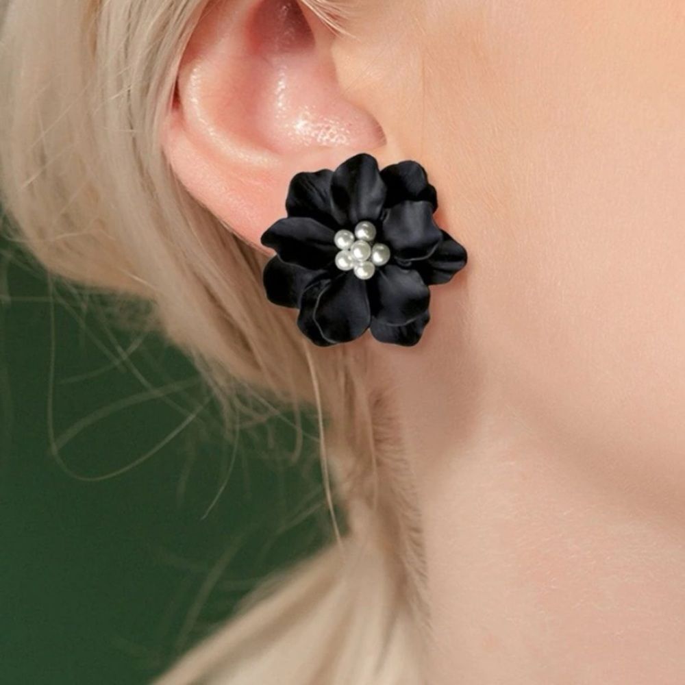 3for$20 NEW Faux Pearl Decor Flower Stud Earrings